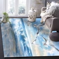 thumbnail image 5 of Area Rugs Indoor Non-Slip Rectangle Rug 5x8 Ft Ocean Seagull Blue Sea Water Waves Sky Oil Painting Rug Rubber Backing Floor Mats Non Shedding Home Decor Carpet for Entryway Living Room, 5 of 8