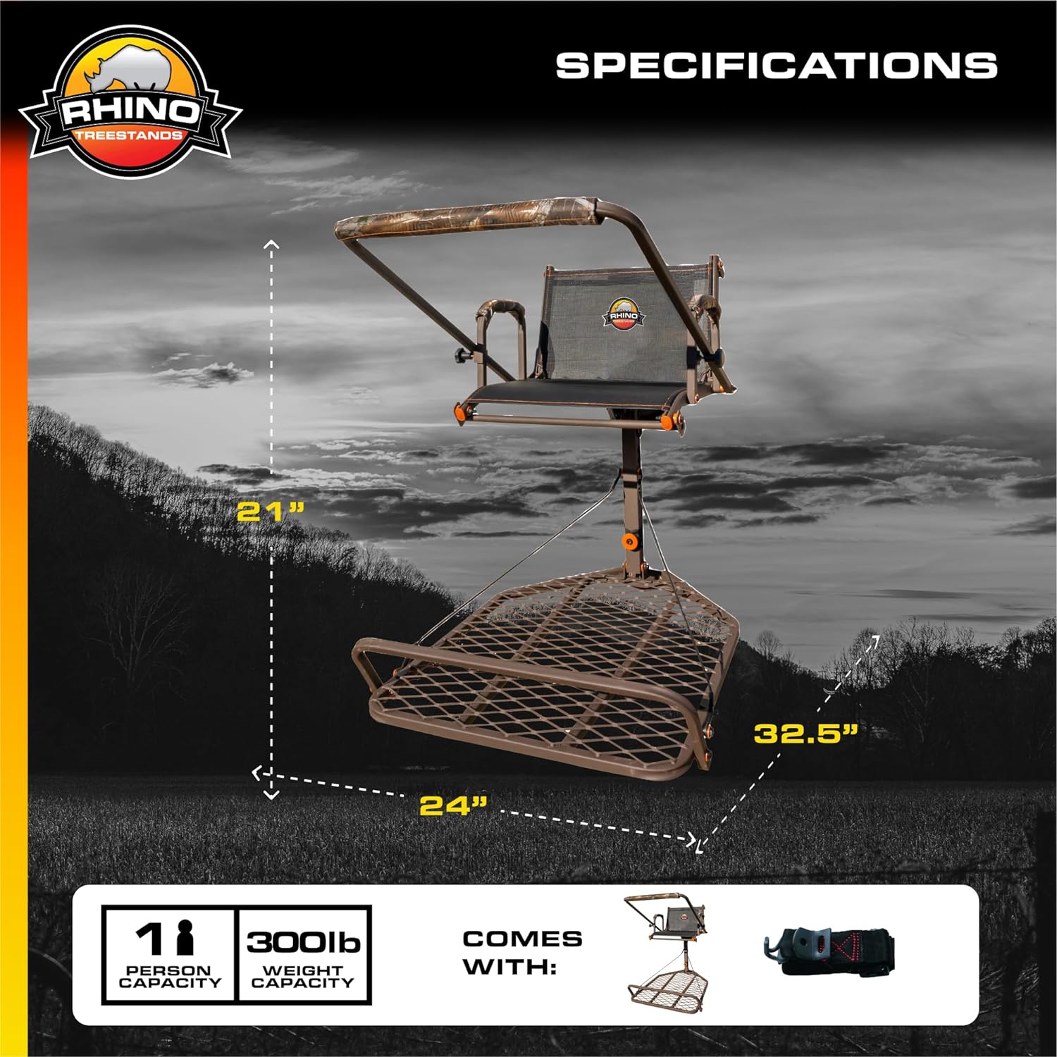 Rhino Hang On Stand with Shooting Rail