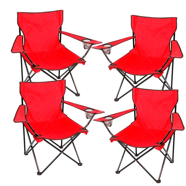 Kit Sillas Plegables Rojas Jardimex 4 piezas camping jardin