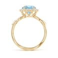 thumbnail image 2 of ANGARA Natural Vintage Inspired 1.6 ct Aquamarine Flower and Vine Ring in 14K Yellow Gold for Women (Size-8mm) | March Birthstone, Anniversary, Jewelry Gift for Women | Natural Aquamarine Ring, 2 of 9