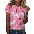thumbnail image 3 of Cool Horse Women T-Shirt Classic O Neck T-Shirts Short-Sleeve Trendy Animal Print Design Tshirt Casual Clothing, 3 of 5