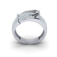 thumbnail image 3 of Genuine 1ct Round Cut Diamond Prong Stylized Unisex Fancy Wedding Belt Ring Anniversary Band Solid 14K Gold FG VS, 3 of 3