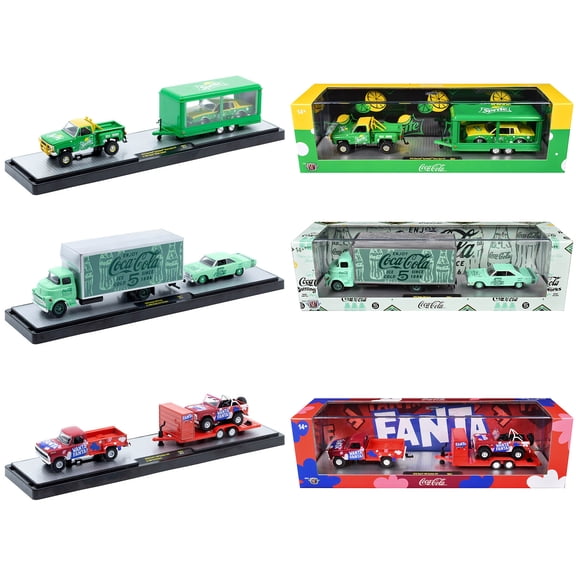 Auto Haulers "Soda" Set of 3 pieces Release 41 Limited Edition to 8200 pieces Worldwide 1/64 Diecast Models by M2 Machines