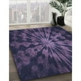 thumbnail image 3 of Ahgly Company Machine Washable Indoor Round Transitional Purple Sage Bush Purple Area Rugs, 4' Round, 3 of 7