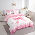 thumbnail image 4 of Manfei Girly Pink Ribbon 7-Piece Twin Bedding Sets for Kids, Cute Cartoon Bow-tie Bedding Comforter Set, Princess Bowknot Style Reversible Sheet Sets, Breathable Home Decor, 4 of 8