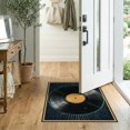thumbnail image 2 of ODIKA 2'x3' Washable Doormat Vinyl Record Retro Disc Music Note Soundwave Concentric Groove for Entryway, Kitchen, Laundry Room, Non-Slip, Low Pile, 2 of 7