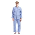 thumbnail image 5 of GLOBAL Men's Pajamas Sets 100% Cotton Flannel Sleepwear Long-Sleeve Top & Bottom Loungewear Sky Blue Lattice XXL, 5 of 6