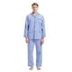 thumbnail image 5 of GLOBAL Conjuntos de Pijamas para Hombre, Ropa de Dormir de Franela 100% Algodón, Ropa de Dormir Superior E Inferior de Manga Larga, Celosía Azul Cielo M, 5 of 6