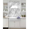 thumbnail image 3 of Gray Marble Swag Curtains for Living Room/Bedroom Windows, Modern Simple Gradient Abstract Patterned Kitchen Curtains and Valances Set 36 Inch Length, Light Filtering Swags Valance Curtain Panels, 3 of 5