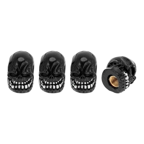 Tapones Decorativos para Vástago de Válvula de Neumático 7x24mm Cubiertas de Polvo de Válvula de Neumático Resina Cobre Negro 4 Pcs