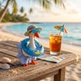 thumbnail image 4 of Summer Bikini Desk Goose Outfits, 7 Inch Mini Desktop Goose Clothes with Straw Hat, Sunglasses and Swim Ring, for Magnetic Geese Party Table Decor, 4 of 8