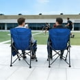 thumbnail image 6 of SUNSPIRE Oversized Camping Folding Chair 2-Pack, Heavy Duty XL Padded Portable Chair with Cup Holder Side Pocket for Outdoor Beach Sports Fishing Blue, 6 of 7