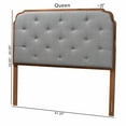 thumbnail image 6 of Baxton Studio Shanti Gray Fabric and Walnut Brown Wood Queen Size Headboard, 6 of 19