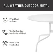Crosley Furniture Griffith Metal 39" Round Patio Dining Table in White