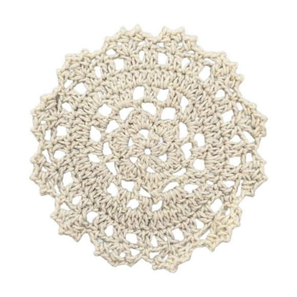 BELOVING 5 Pieces Flower Shaped Crochet Coasters Drink Coasters for Cafe Coffee Table