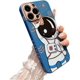 thumbnail image 1 of Compatible con iPhone 13 Pro Max 5g Funda de astronauta para mujeres y niñas, color sólido, cuadrada, lente de cámara, protección completa, silicona suave, protectora, planeta Ca, 1 of 5