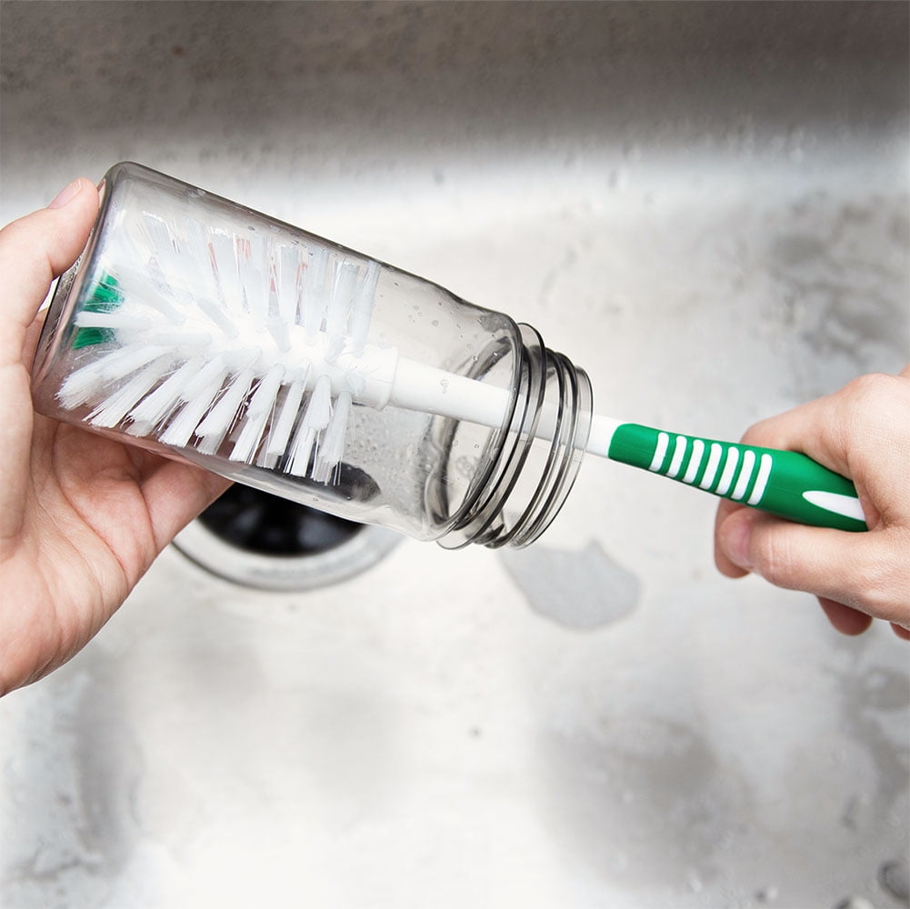 Libman Soft Bristle  Bottle Brush, Green & White - Pack of 6