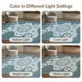 thumbnail image 7 of ODIKA 8'x10' Light Blue Nautical Explorer Little Washable Area Rug Intricate Compass And Maritime Motifs With Ornate Borders Non-Shedding, Easy Care, for King Size Bedroom Under Bed, Master Suite, 7 of 7