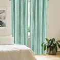thumbnail image 2 of Ambesonne Nature Curtains, Dotted Tree and Birds, Pair of 28"x95", Sea Green Orange, 2 of 5