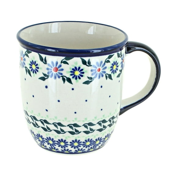 Blue Rose Polish Pottery Petite Bouquet Plain Coffee Mug