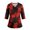 Red, variant on Halloween Scrub Tops Women V-Neck Short Sleeve Work Shirts, Halloween Medical Shirt with Pockets Beige L