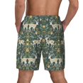 thumbnail image 4 of Uemuo Deer And Flowers Pattern Mens Swim Trunks Quick Dry Board Shorts with Mesh Lining, Stretch Beach Shorts Quick Dry No-Chafing Board Shorts-XX-Large, 4 of 9