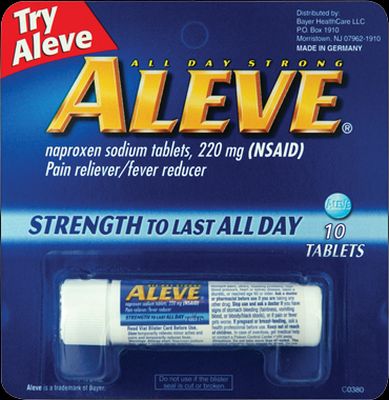 Aleve Pain Reliever/Fever Reducer Tablets, 220 mg 10 ea (Pack of 2)