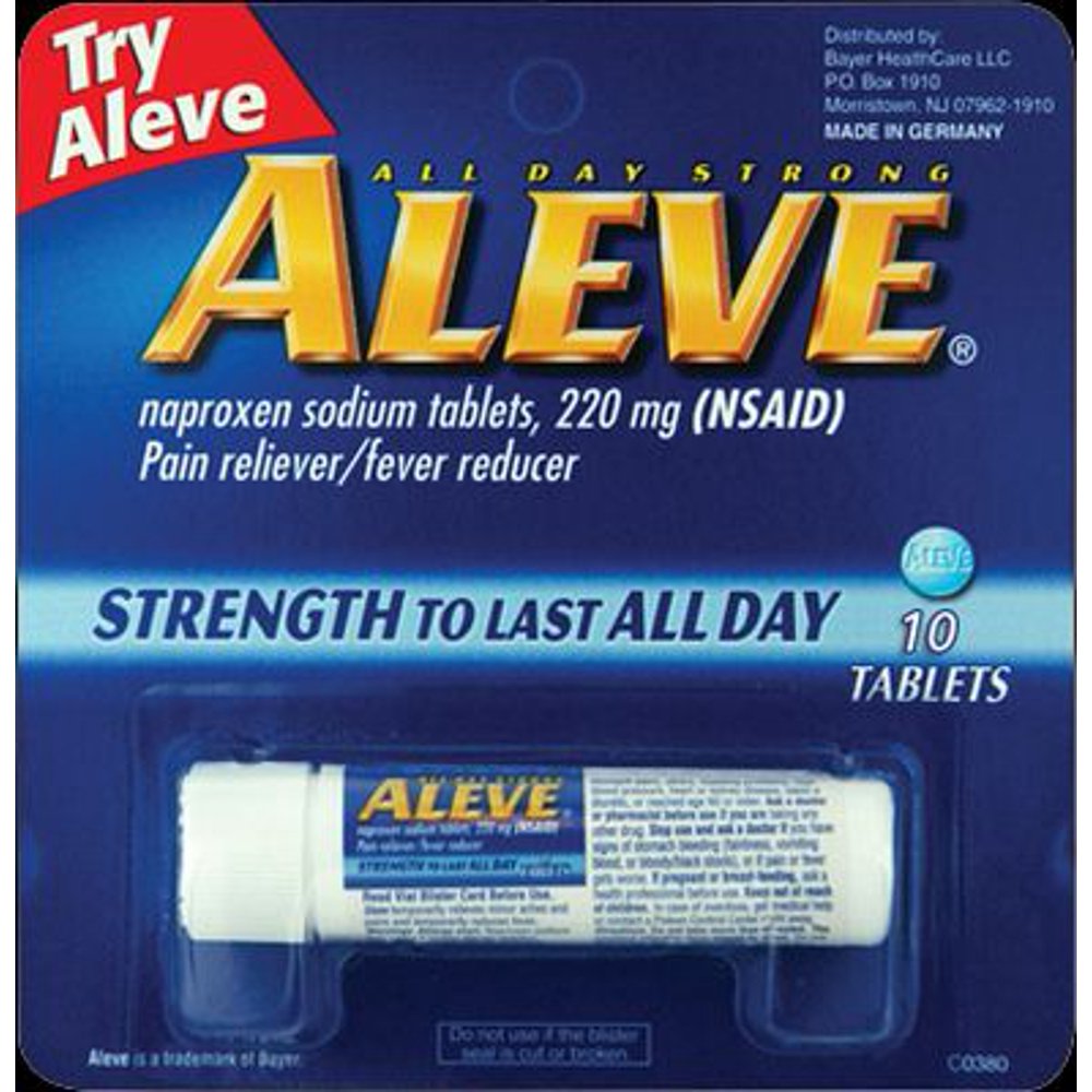 Aleve Pain Reliever/Fever Reducer Tablets, 220 mg 10 ea (Pack of 2