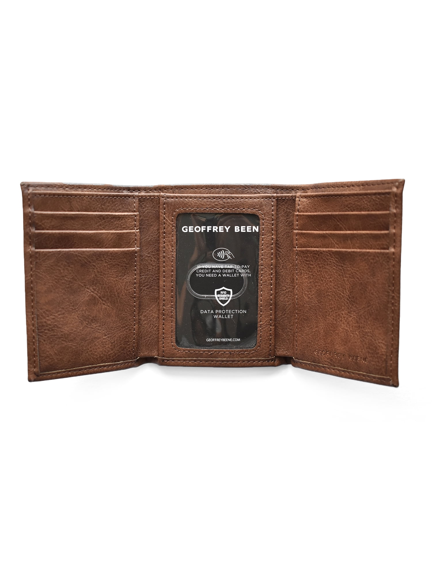 Geoffrey Beene Stylish Trifold Wallet with Clear ID Case RFID Blocking