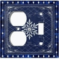 thumbnail image 4 of Metal Light Switch Plate Cover Blue Rhombus Snowflake Frame FRA044, 4 of 13