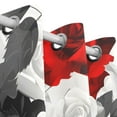 thumbnail image 3 of Red Grey Roses Flowers Black Out Curtains 84 Inch Length Curtains for Sliding Glass Doors Bedroom Living Room 2 Pack, 3 of 6
