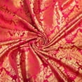 thumbnail image 2 of Extra Wide Floral Damask Upholstery Jacquard 100% Polyester 118" Fabric By The Yard - Fuchsia / Gold, 2 of 5