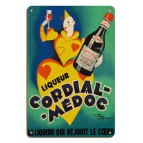 Cordial Médoc Liqueur - La Liqueur qui Rejouit le Coeur (The Liquor Which Rejoices Heart) - Vintage Advertising Poster by Henri Le Monnier c.1930 - 8 x 12 inch Vintage Wood Art Sign