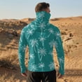 thumbnail image 4 of Men's UPF 50+ Sun Hoodie Long Sleeve Hooded Fishing Shirt Palm & Ocean Scenic Pullover Cooling Ice Silk Breathable Quick-Dry Moisture Wicking 4-Way Stretch for Commute Fishing Hiking Green M, 4 of 7