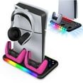 thumbnail image 1 of Para PS5 y PS5 Slim Stand RGB Cooling Station con ventilador de refrigeración y cargador doble para mandos de PlayStation 5, 1 of 10