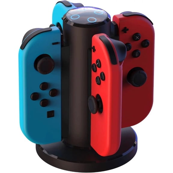 Joycon Charging Dock for Switch Controller, Switch Accessories Compatible Switch Joycon,4 in 1 Switch Charger for Switch with a Micro-USB Charging Cord