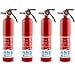 First Alert Fire Extinguisher for Home, Standard Rechargeable Compliance Unit, UL RATED 1-A:10-B:C, HOME1-4, Red, 4-Pack