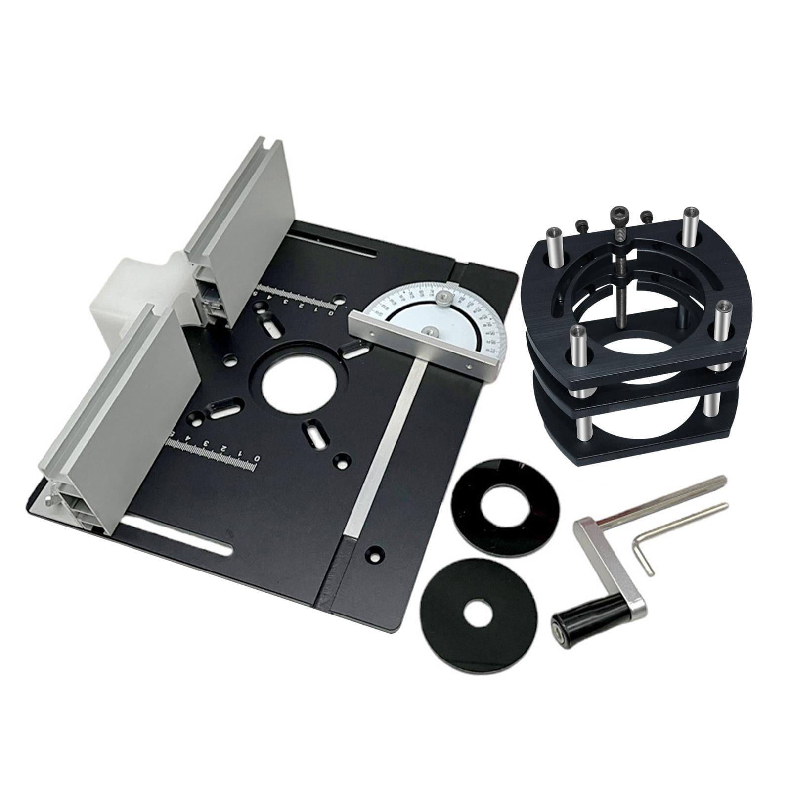 Router Plunge Base Router Lifting Fit 65mm Motors Adjustable Woodworking DIY for Worktable Black Plate