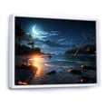 thumbnail image 3 of Designart "Mystic Moonlight on a Tropical Beach I" Extra Large Coastal Framed Wall Art - Coastal Blue Coastal Beach Hallway Framed Wall Art Decor, 3 of 7