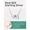 thumbnail image 5 of ChicSilver Silver Initial Necklace for Women, 925 Sterling Silver Heart Letter Pendant Necklace Dainty A-Z Gifts for Her, 5 of 9