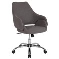 thumbnail image 1 of Madrid Home and Office Upholstered Mid-Back Chair in Black Leather, 1 of 4