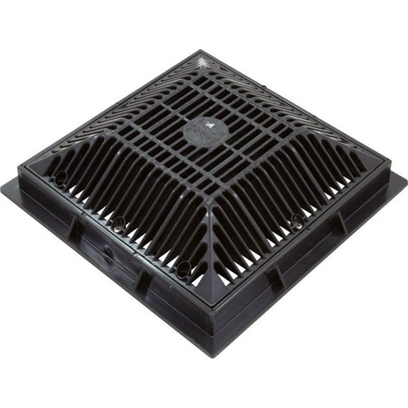 WATERWAY PLASTICS 640-4791V Main Drain Grate 9"x 9" with Frame (2011) Black
