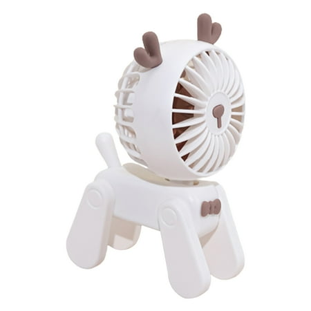 

EDFRWWS USB Mini Pet Fan Gifts 5V 500mAh 3-speed Electric Table Fans Decor (White Deer)