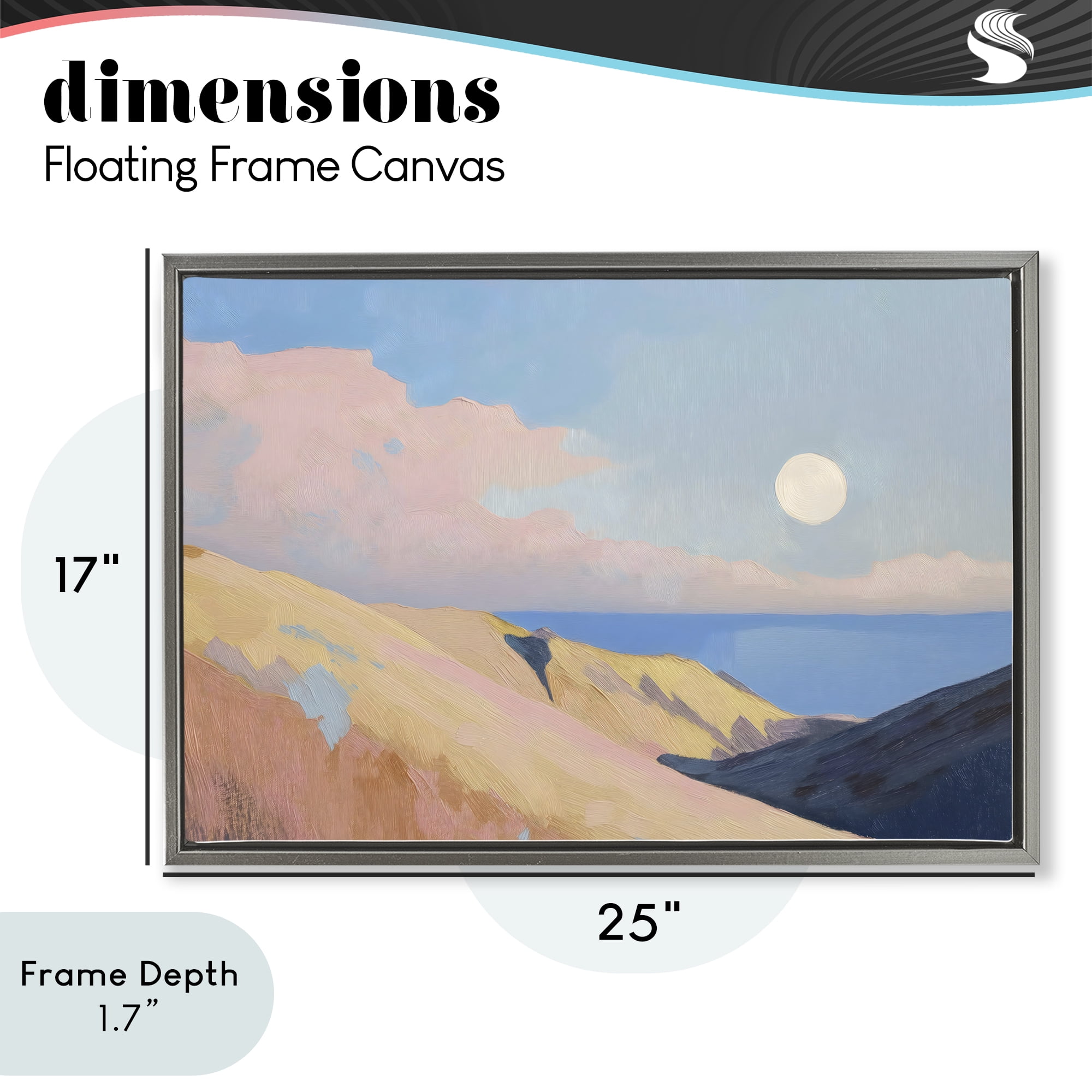 Stupell Industries Pink Hills At The Ocean Gray Framed Floater Canvas Wall Art, design by Gina Kelly