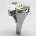 thumbnail image 4 of TK1424 - High polished (no plating) Stainless Steel Ring with AAA Grade CZ  in Apple Green color Size 7, 4 of 4