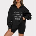 thumbnail image 2 of Moda mujer Casual estampado cuello vuelto manga larga suelta camiseta otoño blusa pulóver Tops Pompotops  FGAJ21847, 2 of 6