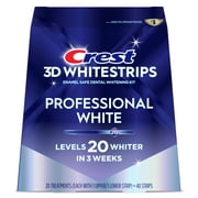 Crest 3D Whitestrips Professional White At-home Teeth Whitening Kit, 20 Treatments, 20 Levels Whiter