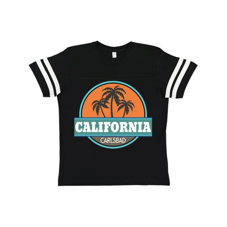 Inktastic Carlsbad California Teen Short Sleeve T-Shirt Unisex Football Black and White L