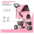 thumbnail image 6 of WDZS 3-Wheel Pet Stroller, Foldable Travel Jogger for Small & Medium Dogs & Cats (Up to 33lbs), Lightweight Carrier with Breathable Mesh Cover, Cup Holder & Storage Basket, Pink, 6 of 9