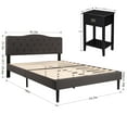thumbnail image 3 of VECELO (Set of 3) Bedroom Set Upholstered Bed Frame and 2 Nightstand, 3 of 6